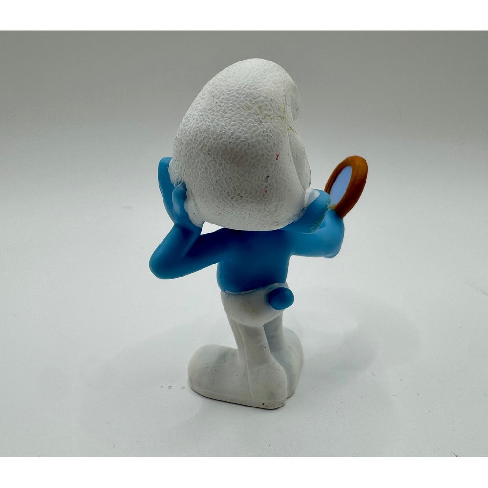 Payo McDonalds The Smurfs Vanity‎ Smurf Figure 2011 Blue Mirror Happy Meal Toy - Picture 3 of 8